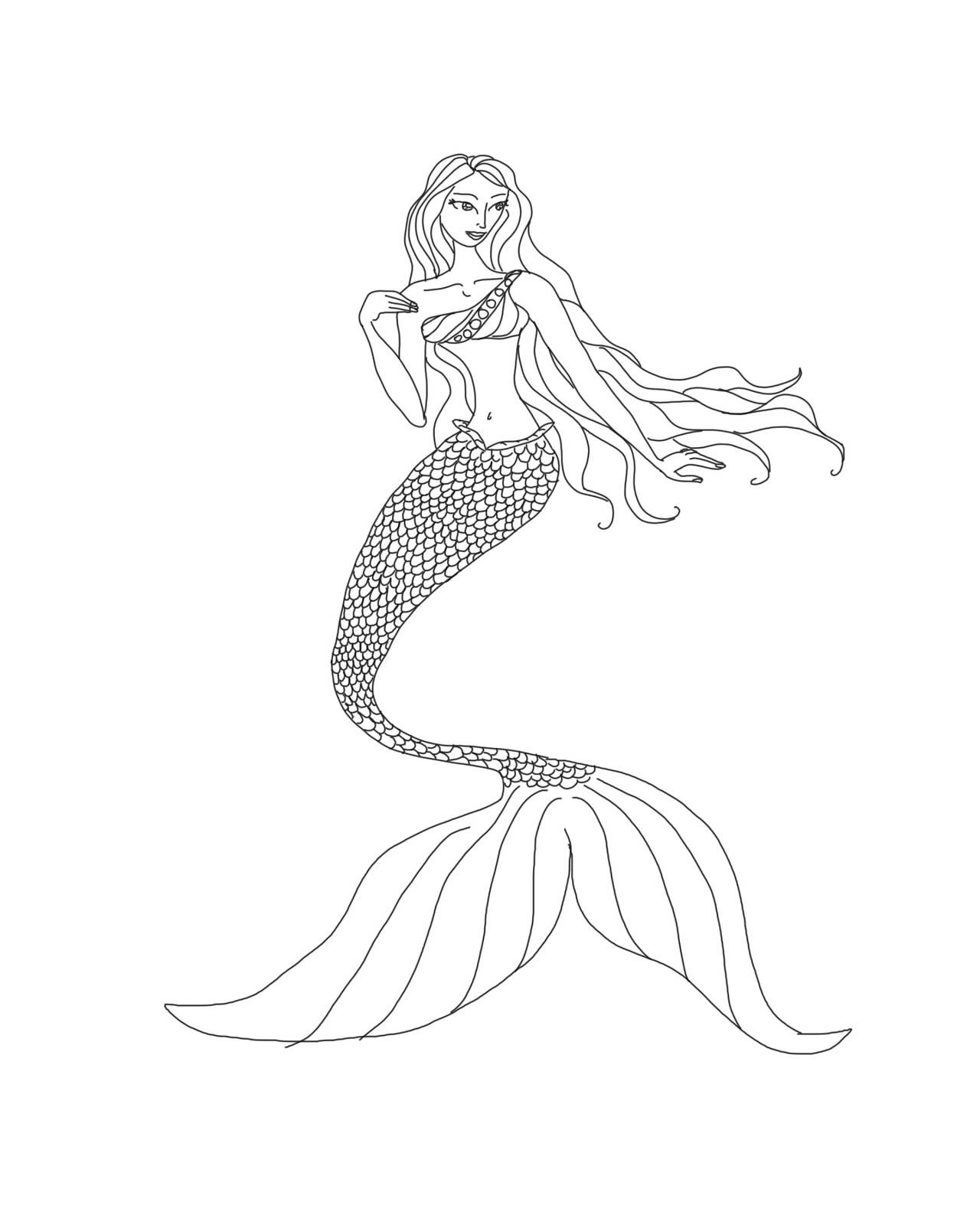 Printable Mermaid Coloring Pages Barbie - mermaid coloring pictures