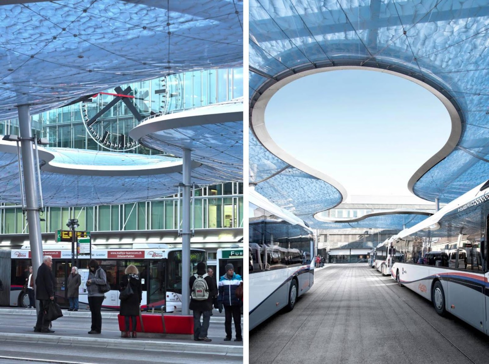 Bus terminal and train station square by Vehovar