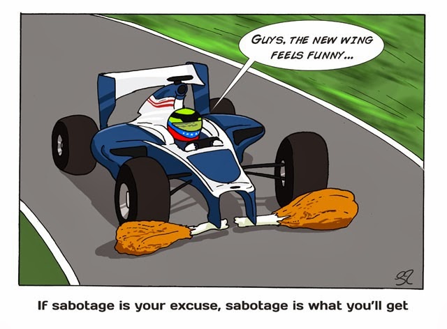 Пастор Мальдонадо жалуется на машину - комикс Stuart Taylor по Гран-при США 2013