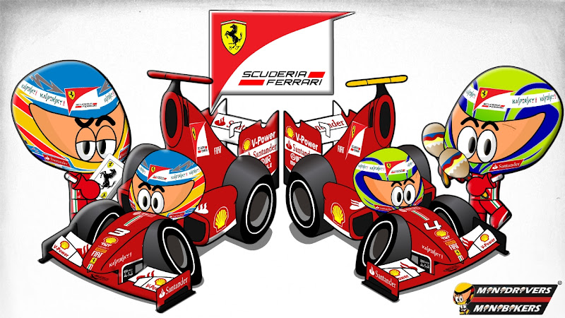 Фернандо Алонсо и Фелипе Масса Ferrari F138 - Los MiniDrivers 2013