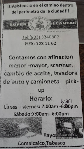 Super Llantas, Ignacio López Rayón 266, Morelos, 86370 Comalcalco, Tab., México, Mantenimiento y reparación de vehículos | TAB