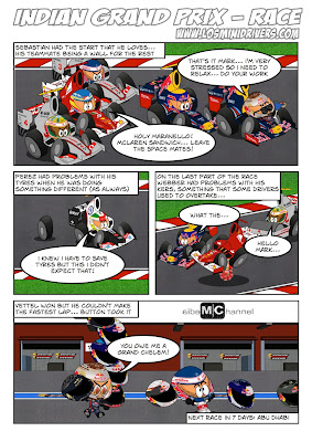 комиксы Los MiniDrivers по гонке на Гран-при Индии 2012