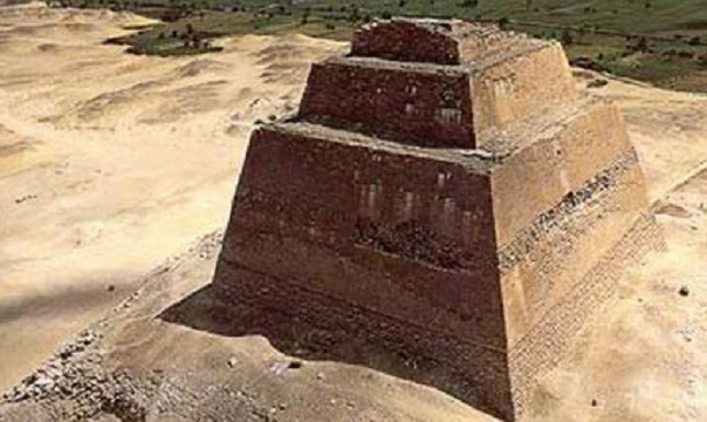 Meidum Pyramid site under restoration in Upper Egypt Meidum Pyramid site under restoration in Upper Egypt