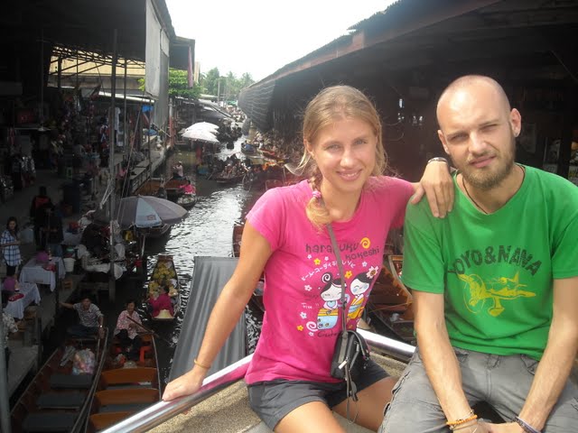 Jordi and Olga at the Floating Market, Thailand