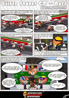 комикс MiniDrivers по гонке на Гран-при США 2013