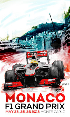 постер Гран-при Монако 2013 Серхио Перес и McLaren