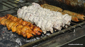 Kababs cooked over charcoal Kababs cooked over charcoal