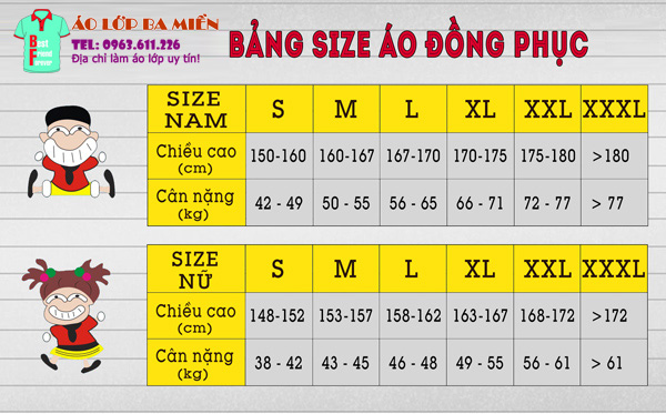 huong dan chon size ao lop bang size khi lam ao