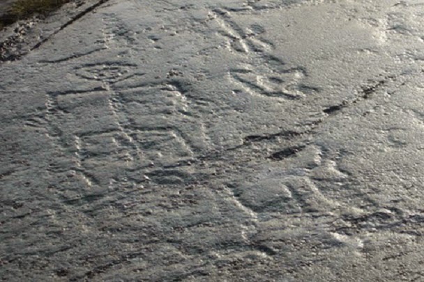Petroglyphs in north Russia covered with glass dome Petroglyphs in north Russia covered with glass dome