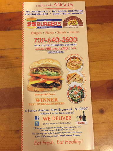 Fast Food Restaurant «25 Burgers & Pizza», reviews and photos, 4 Easton Ave, New Brunswick, NJ 08901, USA