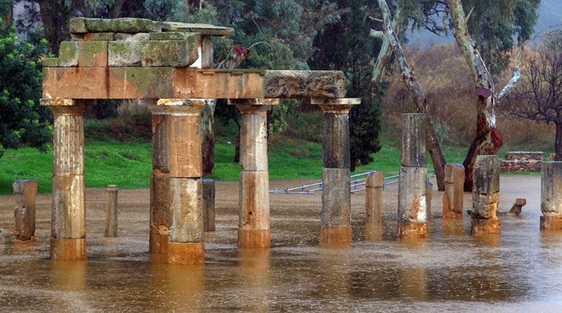 Temple of Artemis in Vavrona flooded Temple of Artemis in Vavrona flooded