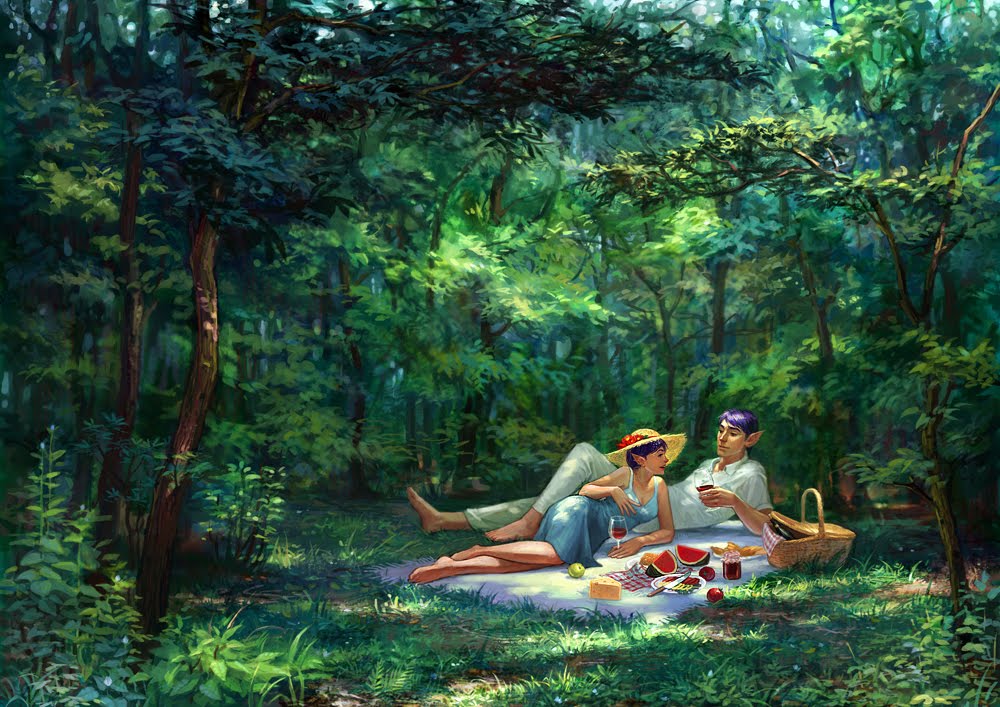 Голые лесбиянки отдыхают в лесу