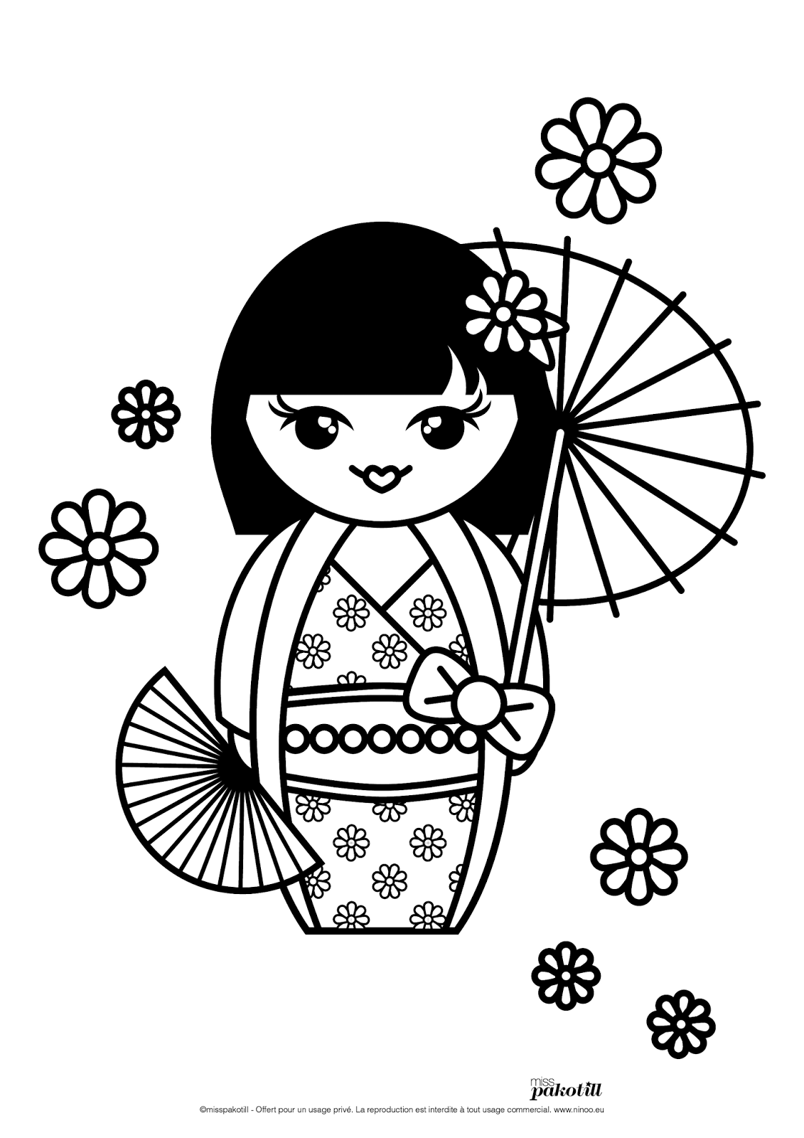 dessin japonais a colorier