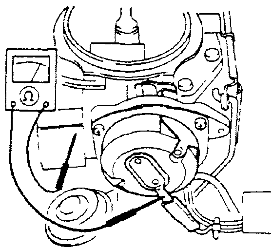 Проверка электрического обогревателя воздушной заслонки при помощи омметра