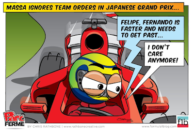 Фелипе Масса игнорирует приказы Ferrari - комикс Chris Rathbone по Гран-при Японии 2013