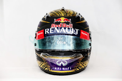золотой шлем Себастьяна Феттеля специально для домашней гонки на Гран-при Германии 2013 на Нюрбургринге