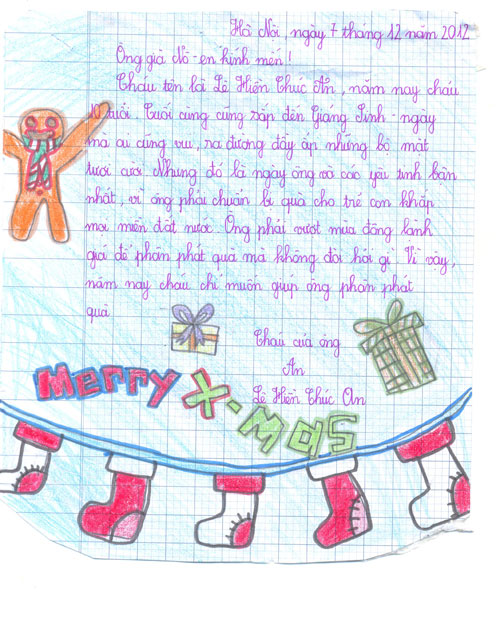 Những lá thư vui gửi ông già Noel nhân ngày lễ Giáng sinh Thư hài hước gửi ông Noel