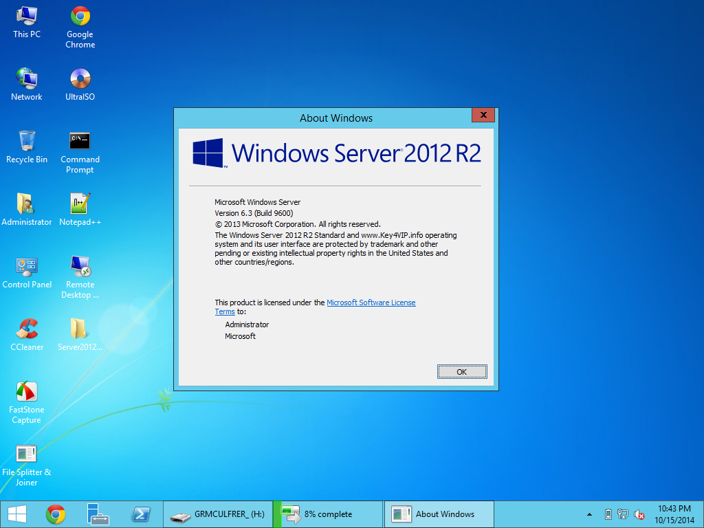 Ghost All Main Windows Server 2012 Standard R2 nguyên gốc và Actived bản quyền