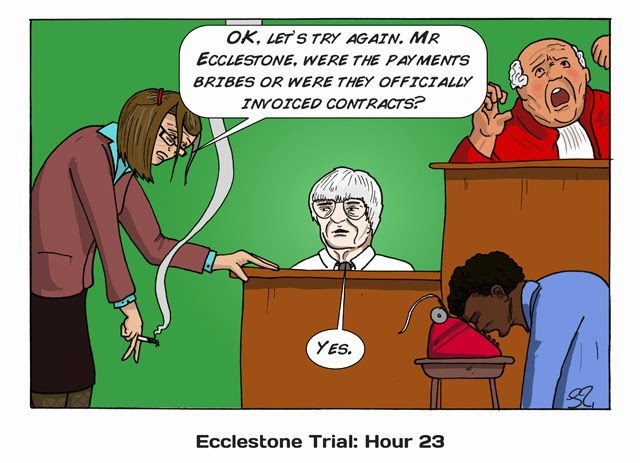 Берни Экклстоун дает показания в суде - комикс Stuart Taylor