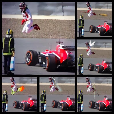 фотошопы прыжка Макса Чилтона на тестах в Бахрейне 21 февраля 2014