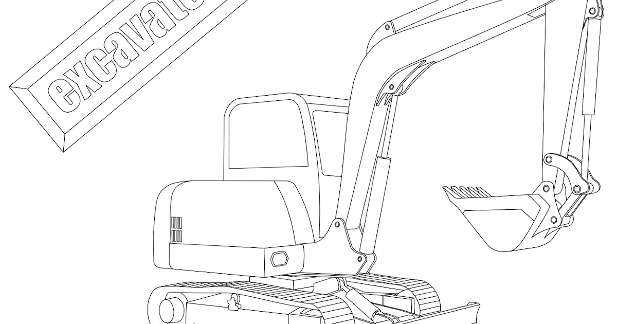 Excavator Coloring Page