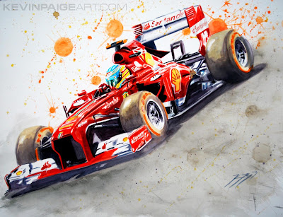 Фернандо Алонсо Ferrari 2013 - рисунок Kevin Paige Art