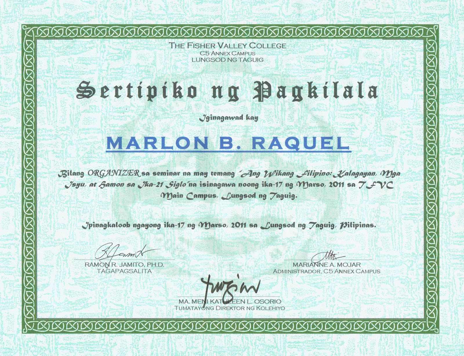 Format ng thesis sa tagalog