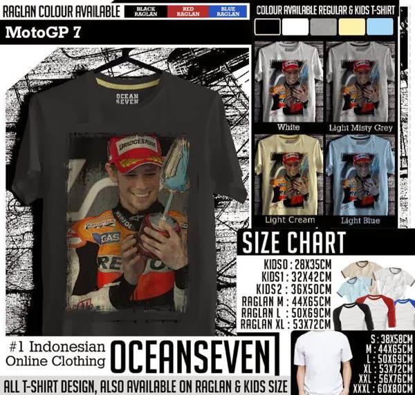 Kaos Balap Motor MotoGP 7 Casey Stoner