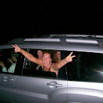 It's yet another group of girls riding alongside the tour bus and showing their tits...Davis lets us know when it happens...you can read her spedometer at almost 80