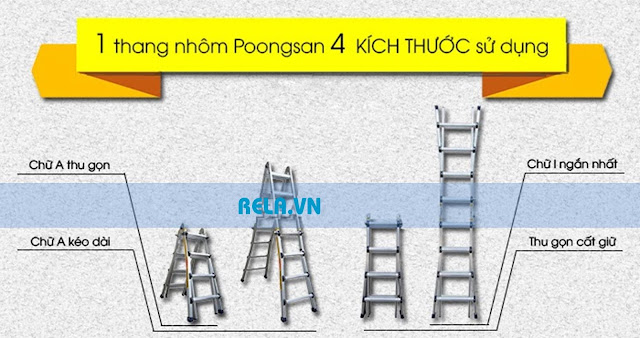 Thang nhôm poongsan ps 43 - thang nhôm chữ A Hàn Quốc