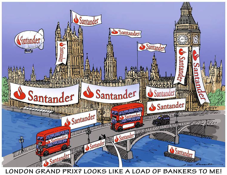 Гран-при Лондона от Santander - комикс Jim Bamber