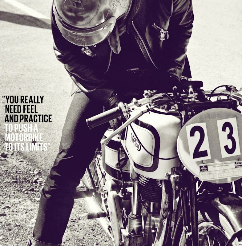 Себастьян Феттель на классическом мотоцикле - из журнала The Red Bulletin November 2013