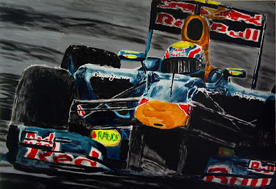 рисунок Марк Уэббер Red Bull на Гран-при Монако 2011 by Andries van Overbeeke