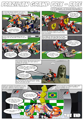 комикс Los MiniDrivers по гонке на Гран-при Бразилии 2012