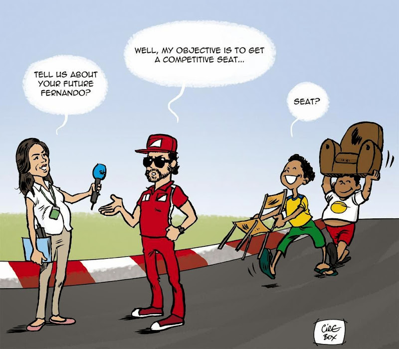 Фернандо Алонсо о своих планах - комикс Cirebox перед Гран-при Бразилии 2014