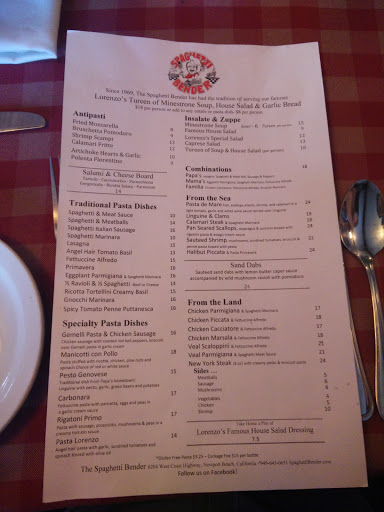 Italian Restaurant «Spaghetti Bender», reviews and photos, 6204 West Coast Hwy, Newport Beach, CA 92663, USA
