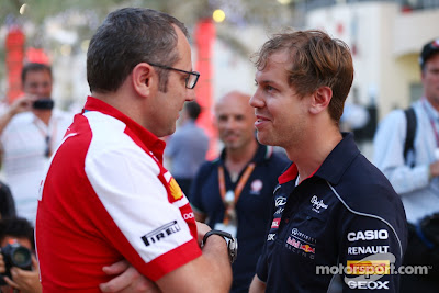 Себастьян Феттель и Стефано Доменикали на Гран-при Бахрейна 2013