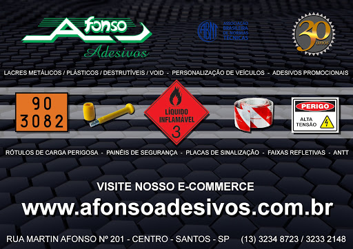 Afonso Materiais de Segurança, R. Martin Afonso, 201 - Vila Nova, Santos - SP, 11010-061, Brasil, Serigrafia, estado Sao Paulo
