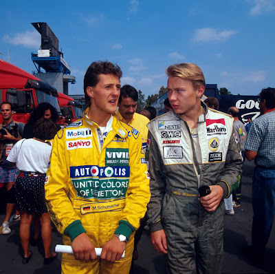 Михаэль Шумахер и Мика Хаккинен на Гран-при Италии 1991