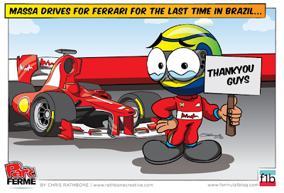 последняя гонка Фелипе Массы за Ferrari - комикс Chris Rathbone по Гран-при Бразилии 2013