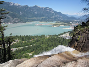View from our rock in the middle of Shannon Falls