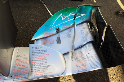 переднее крыло Mercedes для Михаэля Шумахера в честь 300-ой гонки на Гран-при Бельгии 2012
