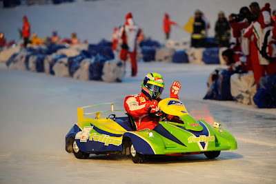 Фелипе Масса - картинговая гонка по льду на Wrooom 2013
