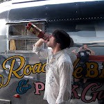 Chugging a 40 by our trailer