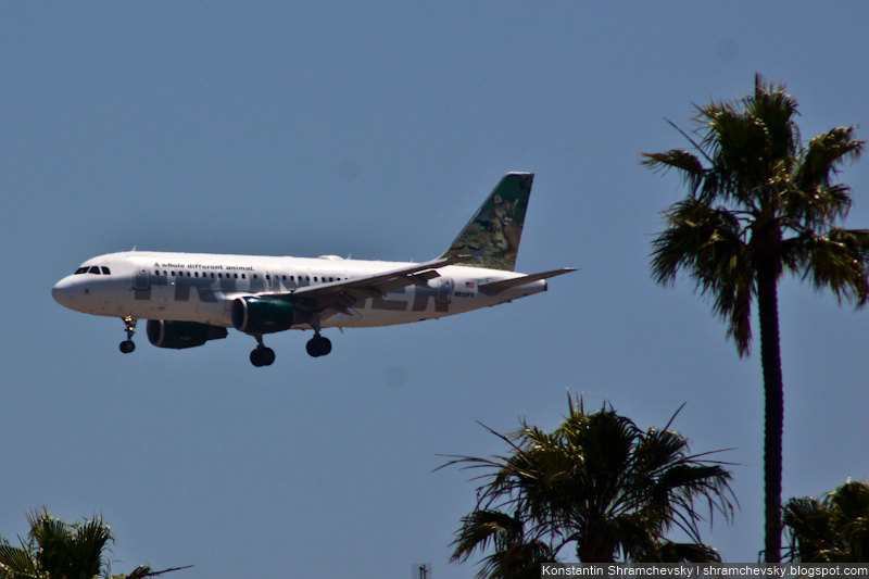 USA California San Diego Internagional Airport Lindbergh Field Frontier Airlines Airbus A319 США Калифорния Сан-Диего Международный Аэропорт Линдберг Филд поле Фронтир Эйрлайнз Аэробус Эйрбас А319