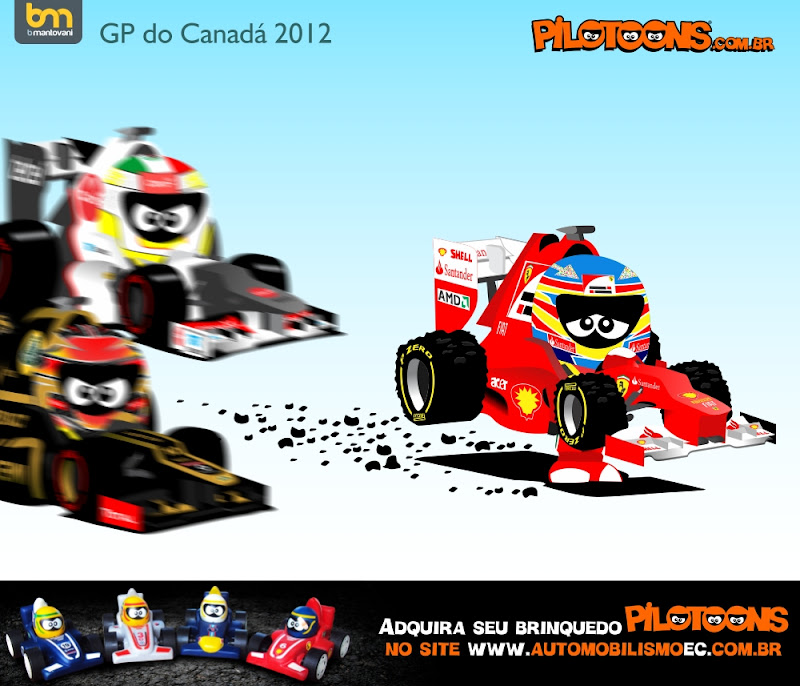 pilotoons Фернандо Алонсо разрушает резину под конец Гран-при Канады 2012