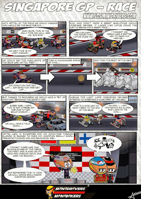 комикс MiniDrivers по гонке на Гран-при Сингапура 2013