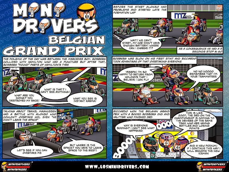 комикс MiniDrivers по гонке Гран-при Бельгии 2014