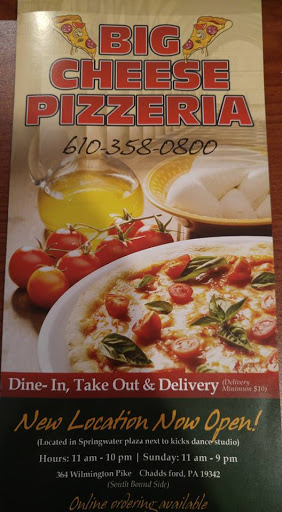 Pizza Restaurant «Big Cheese Pizza», reviews and photos, 364 Wilmington Pike, Glen Mills, PA 19342, USA