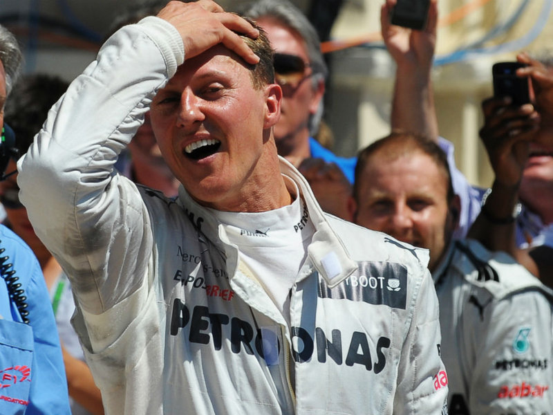 Михаэль Шумахер после финиша гонки на Гран-при Европы 2012